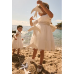 Abel and Lula Φόρεμα τούλι κεντημένο Κρεμ 26-05028-003