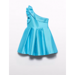 Abel and Lula Φόρεμα μικάδο ασύμμετρο Τιρκουάζ 26-05045-081