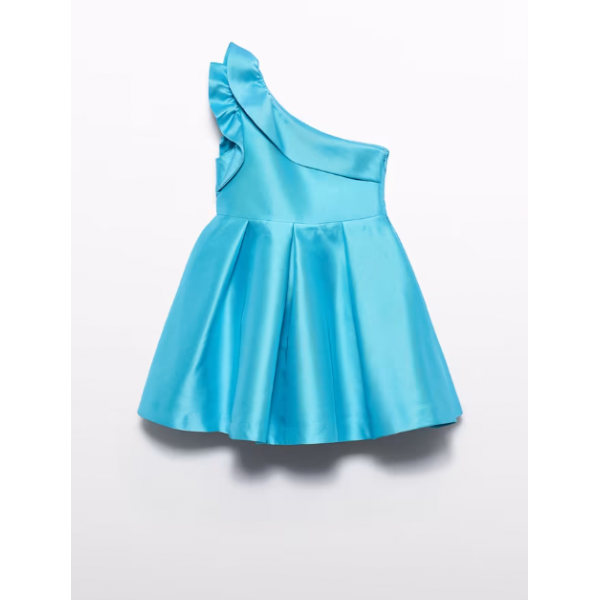 Abel and Lula Φόρεμα μικάδο ασύμμετρο Τιρκουάζ 26-05045-081