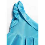 Abel and Lula Φόρεμα μικάδο ασύμμετρο Τιρκουάζ 26-05045-081