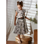 Abel and Lula Σετ midi φούστα στάμπα Κρεμ-Μαύρο 26-05063-006