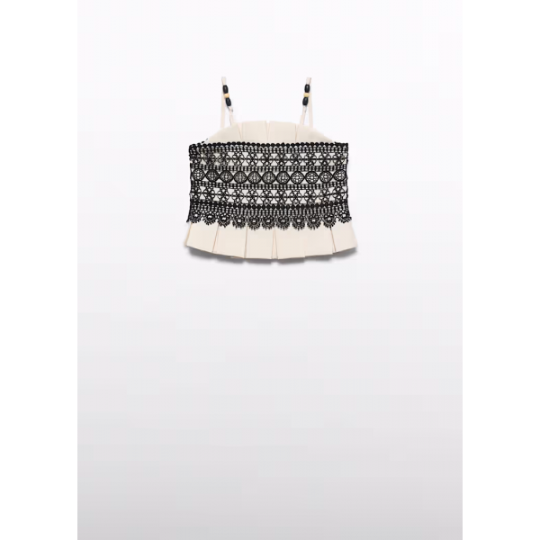 Abel and Lula Τοπ τιράντες συνδυασμένο γκιπούρ Κρεμ 26-05171-004