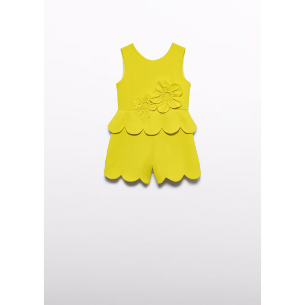 Abel and Lula Ολόσωμη φόρμα κρεπ λουλούδια 3d Limoncello 26-05204-004