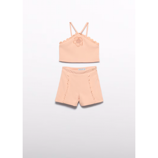 Abel and Lula Σετ βερμούδα κρεπ Ροδακινί 26-05209-009