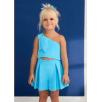 Abel and Lula Σετ βερμούδα ασύμμετρη κρεπ Τιρκουάζ 26-05210-019