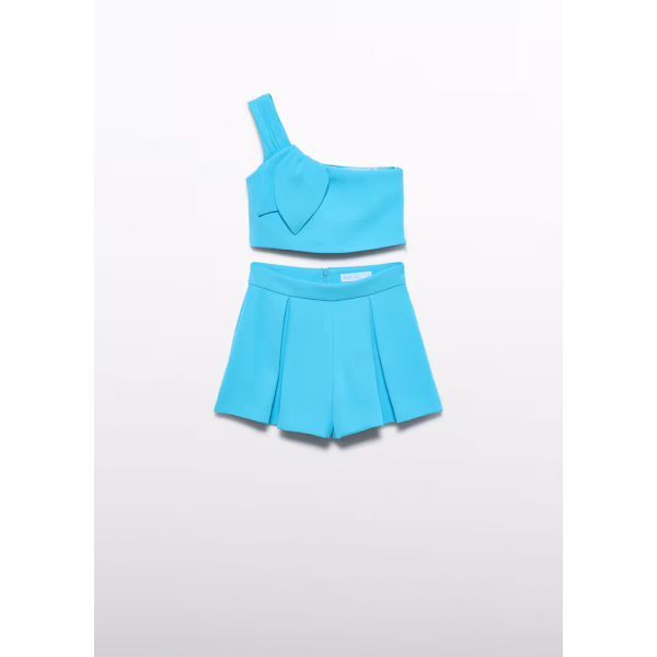 Abel and Lula Σετ βερμούδα ασύμμετρη κρεπ Τιρκουάζ 26-05210-019