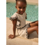 Abel and Lula Σετ βερμούδα κεντημένη κυμματιστή Κρεμ 26-05211-004