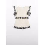 Abel and Lula Σετ βερμούδα κεντημένη κυμματιστή Κρεμ 26-05211-004