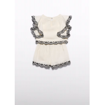 Abel and Lula Σετ βερμούδα κεντημένη κυμματιστή Κρεμ 26-05211-004