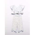 Abel and Lula Σετ παντελόνι culotte γκιπούρ Κρεμ 26-05212-010