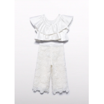 Abel and Lula Σετ παντελόνι culotte γκιπούρ Κρεμ 26-05212-010