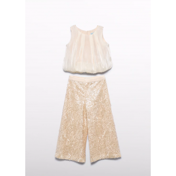 Abel and Lula Σετ παντελόνι παγιέτες Σαμπάνια 26-05214-002