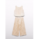 Abel and Lula Σετ παντελόνι παγιέτες Σαμπάνια 26-05214-002