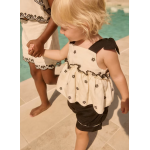 Abel and Σετ κεντημένο λουλούδια Lula Κρεμ-Μαύρο 26-05270-006