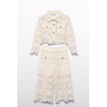 Abel and Lula Κοστούμι παντελόνι culotte γκιπούρ Κρεμ 26-05288-004