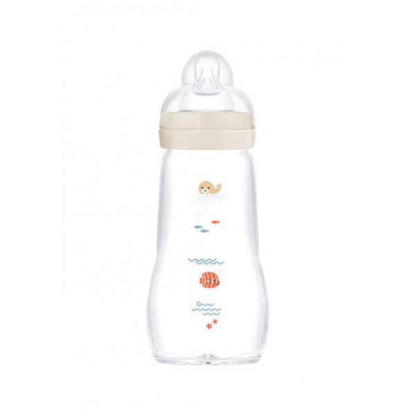 Μπιμπερό Γυάλινο Feel Good κρεμ 260ml 375SUc