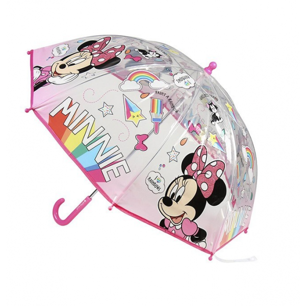 Cerda Minnie Mouse Ομπρέλα Παιδική Ροζ Διάφανη 71cm 476