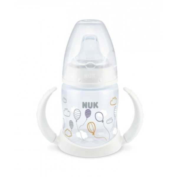 Nuk Εκπαιδευτικό Μπιμπερό με Λαβές First Choice 6-18m+ Μπαλόνια White 743.943