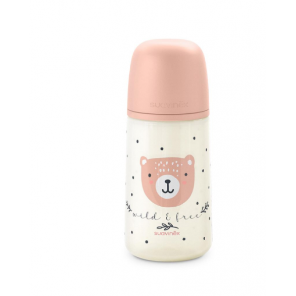 Suavinex Φυσιολογική θηλή Σιλικόνης SX PRO 270ml +3μ Dreams Pink BR90175