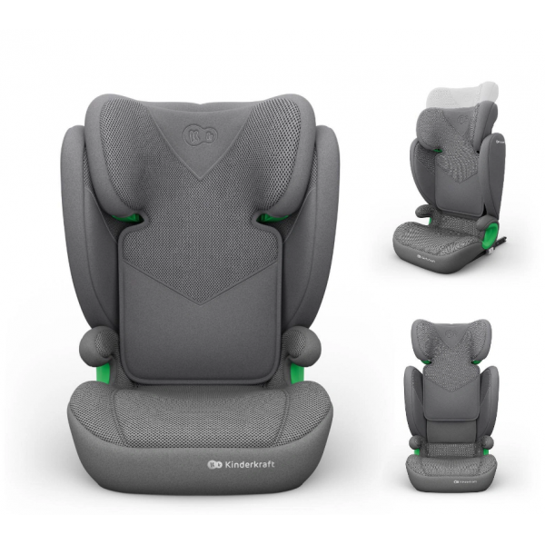 Kinderkraft Κάθισμα Αυτοκινήτου Junior Fix 2 Plus Isofix i-Size 100-150cm Grey KCJUFI20GRYPL0N