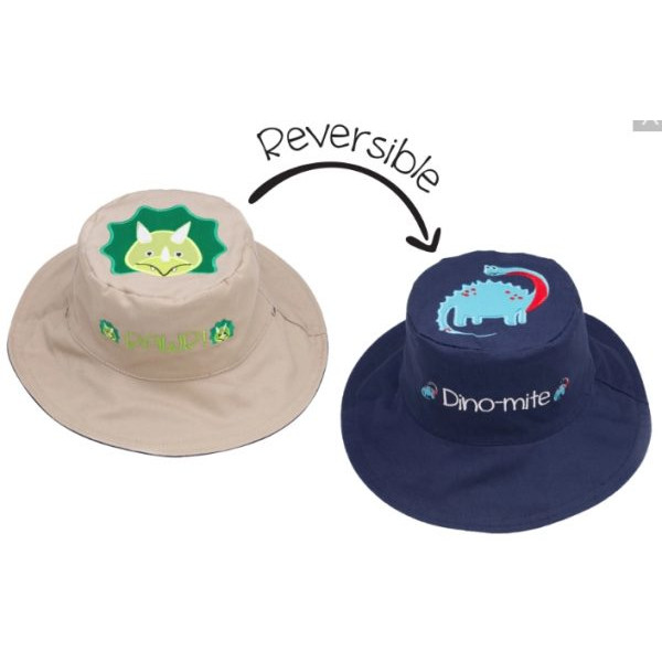 FlapJackKids Καπέλο Διπλής Όψης UPF 50+ – Δεινόσαυρος (Cotton) 2E-4E LUV0136M