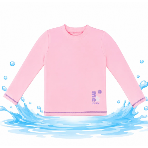 MarcKids Αντηλιακή UPF 50+ Παιδική Μπλούζα UV Μακρυμάνικη Ροζ Κορίτσι MCK-SW03-18M