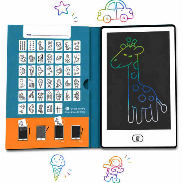 ZAZU Fun Tablet Ζωγραφικής για Παιδιά με LCD Οθόνη 8.5” & 40 Κάρτες ZA-TABLET-01