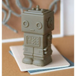 A Little Lovely Company Κουμπαράς PVC Robot 7,8x15,2x 6,6cm Καφέ MBROWH18