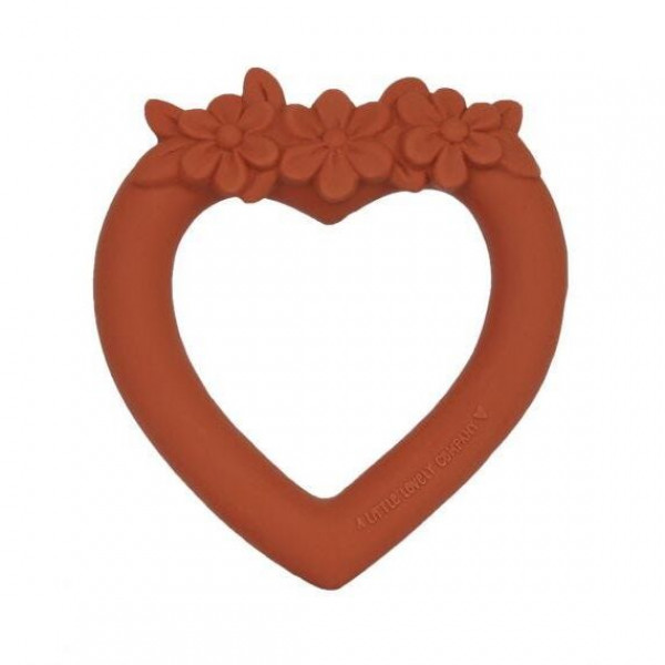 A Little Lovely Company Δακτύλιος Οδοντοφυΐας Sweet Heart Terracotta TRSHTC16