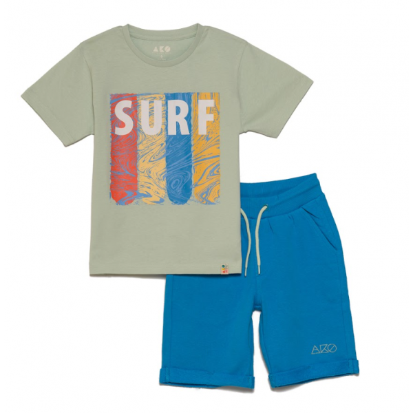 Ako Σετ κοντομάνικο μπλουζάκι με βερμούδα Surf 24-3356153-03