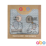 Abo Πικέ κουβέρτα 100x150cm Μπλέ με Ελεφαντάκια 2542-500