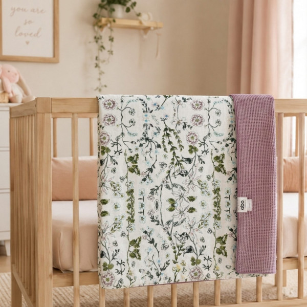 Abo Πικέ κουβέρτα αγκαλιάς 80*80 Flower Garden 2566-100