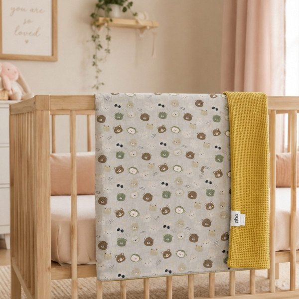 Abo Πικέ κουβέρτα αγκαλιάς 80*80 Forest Green 2566-810