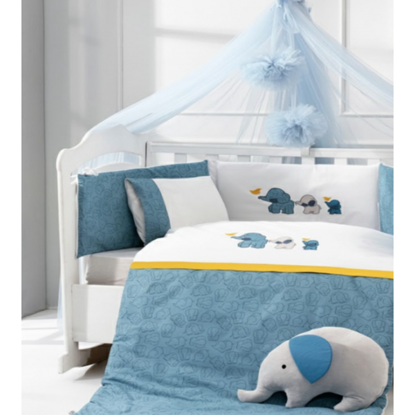 ABO Σετ προίκας 9 τμχ 70*140 Elephant Blue 2965-500