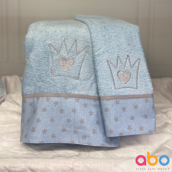 Abo Σετ βρεφικές πετσέτες 2τμχ Little Princess Μπλε 3073-500