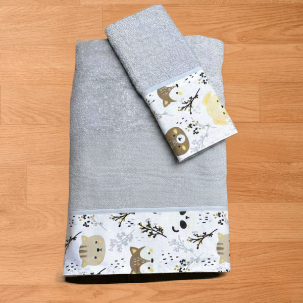 Abo Σετ βρεφικές πετσέτες 2τμχ Forest White 3082-130