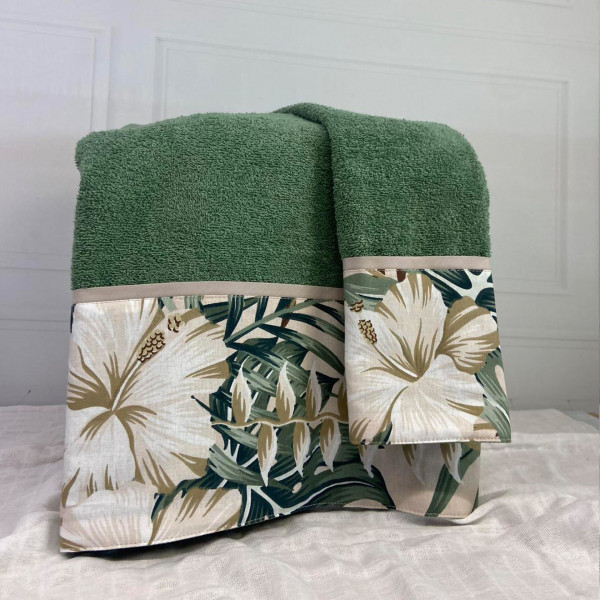 Abo Σετ βρεφικές πετσέτες 2τμχ Flower Tropical Leaves 3083-830