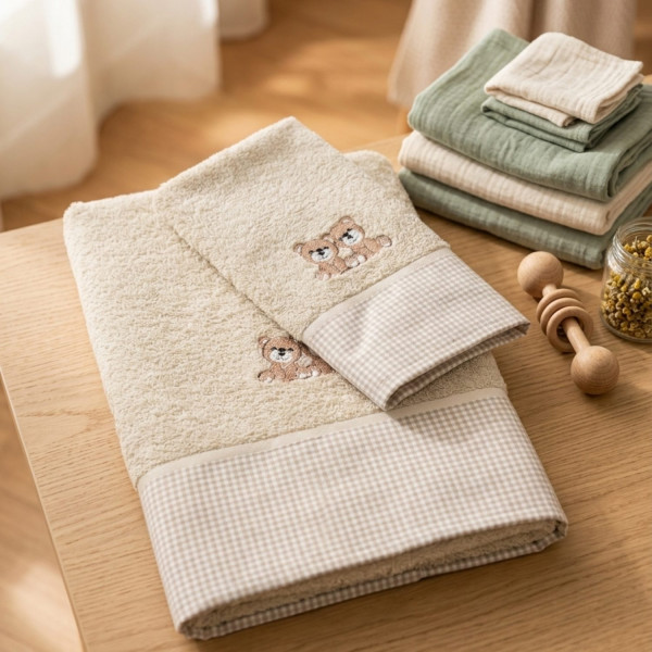 Abo Σετ πετσέτες 2τμχ Bear 3084-100