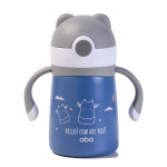 Abo Παγούρι Θερμός 300 ml Με Μαλακό Καλαμάκι Hello! Cow Are You? 313405
