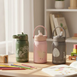 Abo Ανοξείδωτο Μπουκάλι-Θερμός 350ml με Χερούλι –ALWAYS LOOK UP LIKE A GIRAFFE 314202
