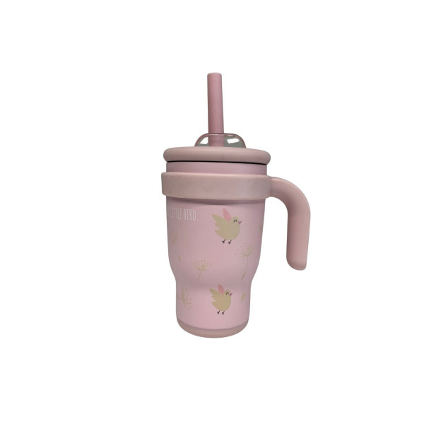 Abo Ανοξείδωτο Μπουκάλι-Θερμός 350ml με Χερούλι & Καλαμάκι MAKE A WISH LITTLE BIRD 314701