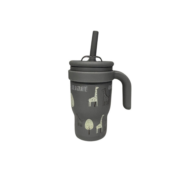 Abo Ανοξείδωτο Μπουκάλι-Θερμός 350ml με Χερούλι & Καλαμάκι ALWAYS LOOK UP – LIKE A GIRAFFE 314702