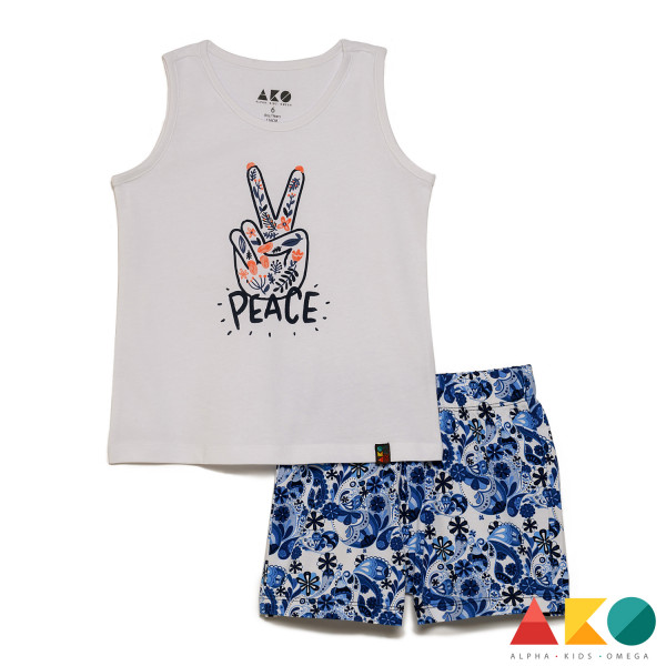 Ako Σετ αμάνικο μπλουζάκι με σορτσάκι Peace 24-3256251-02