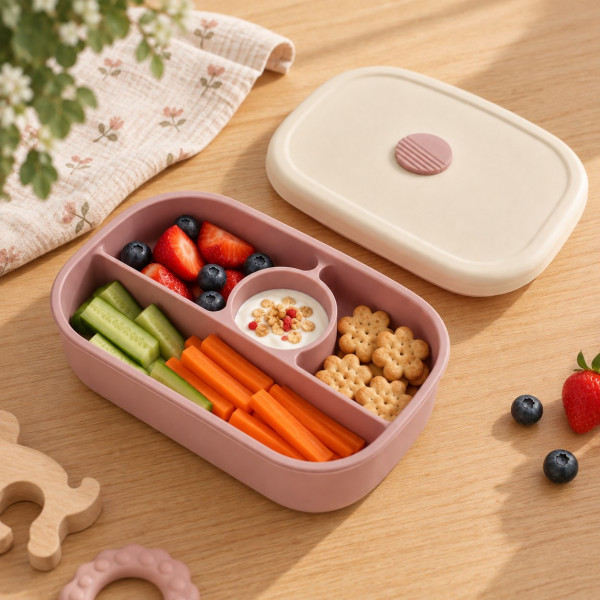 Abo Lunch Box Σιλικόνης με Καπάκι Dusty Pink LB001-22
