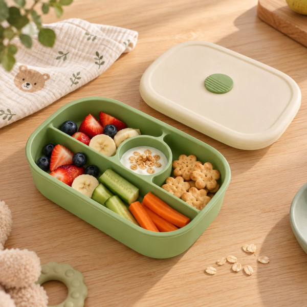 Abo Lunch Box Σιλικόνης με Καπάκι Olive LB001-24