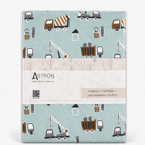 Astron Παιδικό Κουβερλί Μονό Σετ Trucks (160×220) 80114