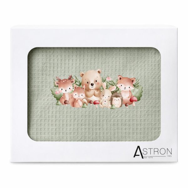 Astron Βρεφική Κουβέρτα Πικέ Κούνιας 110 Χ 140 Oil 8651