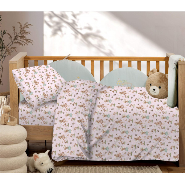 Astron Βρεφικά Σετ Σεντόνι Κούνιας Με Λάστιχο Fairy Girl 8725