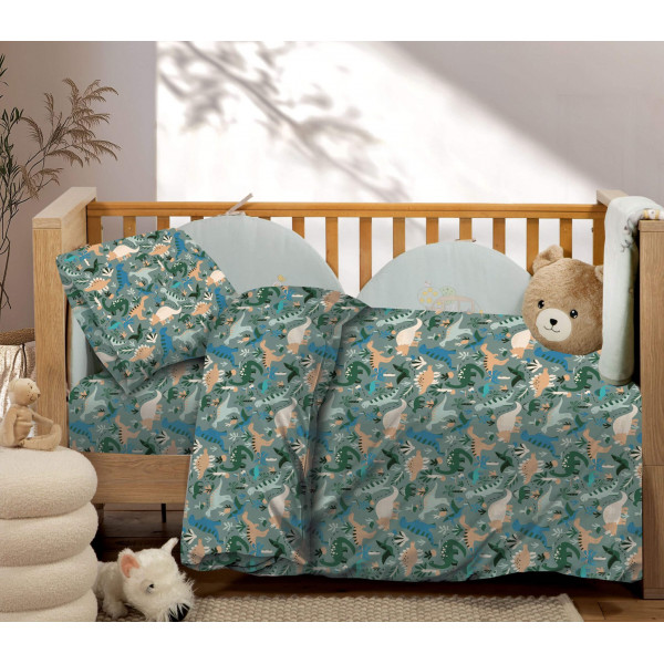 Astron Βρεφικά Σετ Σεντόνι Κούνιας Με Λάστιχο Dinosaurs 8728