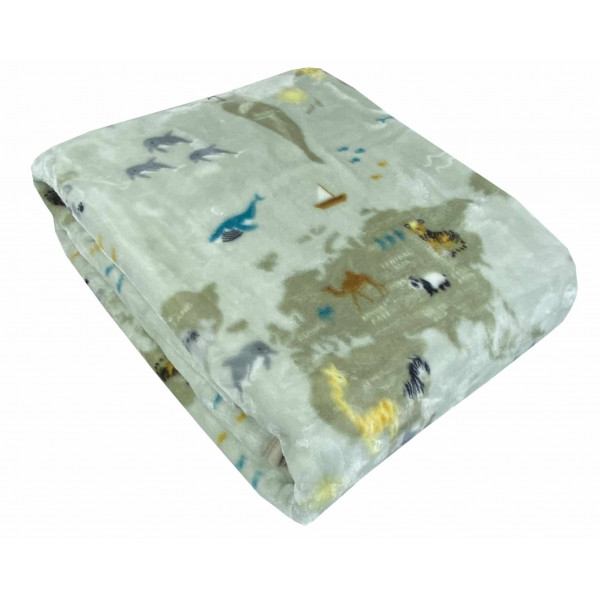 Astron Παιδική Κουβέρτα βελουτέ μονή (160×220) Animal World 9004